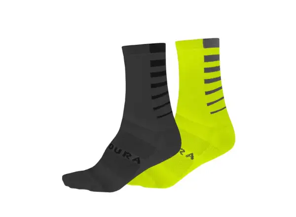 Endura Coolmax Stripe ponožky (2 páry v balení) Hi-Viz Yellow