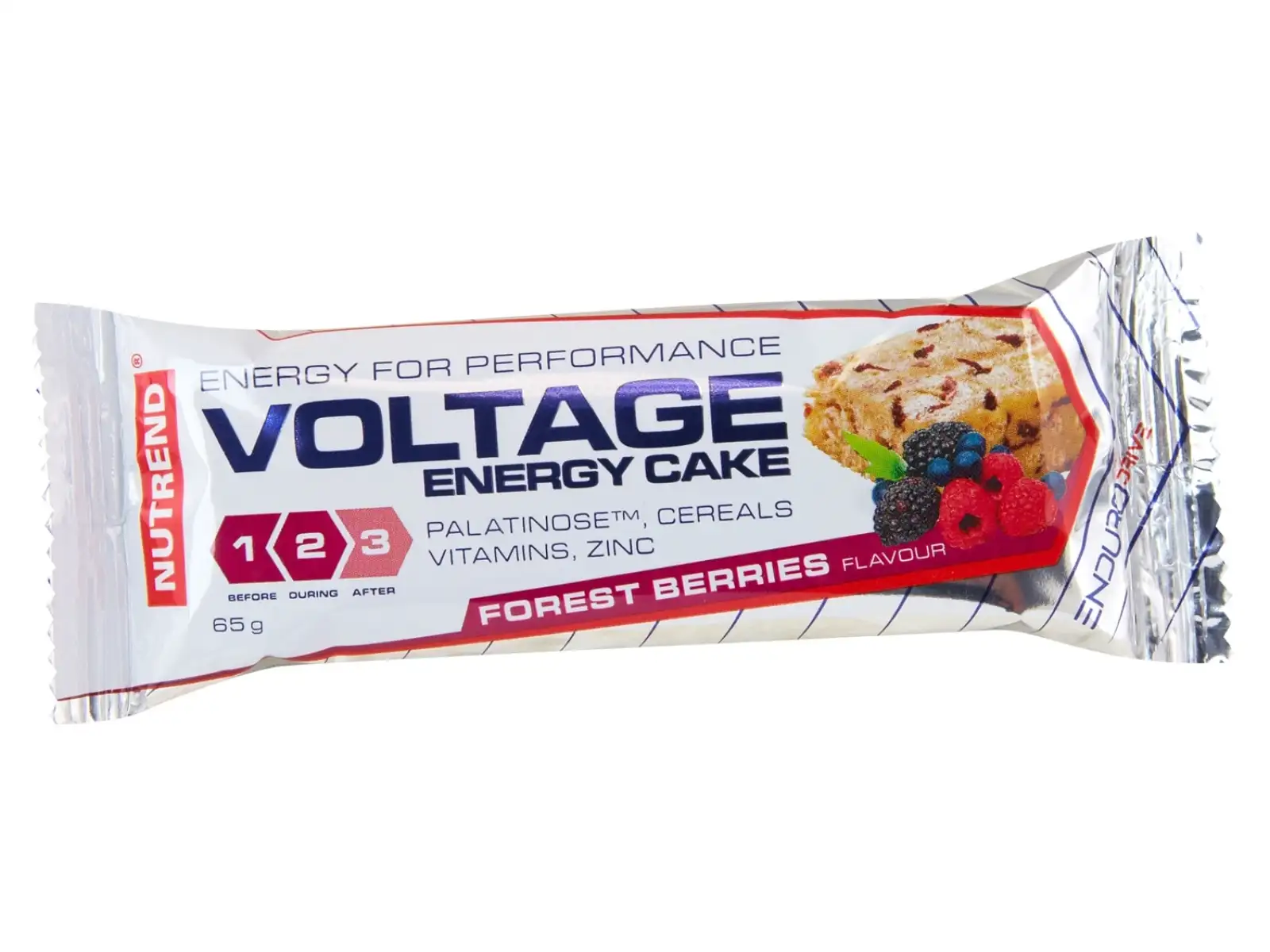 Nutrend tyčinka Voltage Energy Cake 65g lesní plody