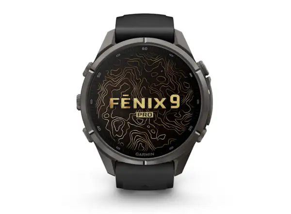 Garmin Fénix 9 Pro inReach 43 mm chytré hodinky Carbon Gray DLC Titanium Black/Pebble Gray