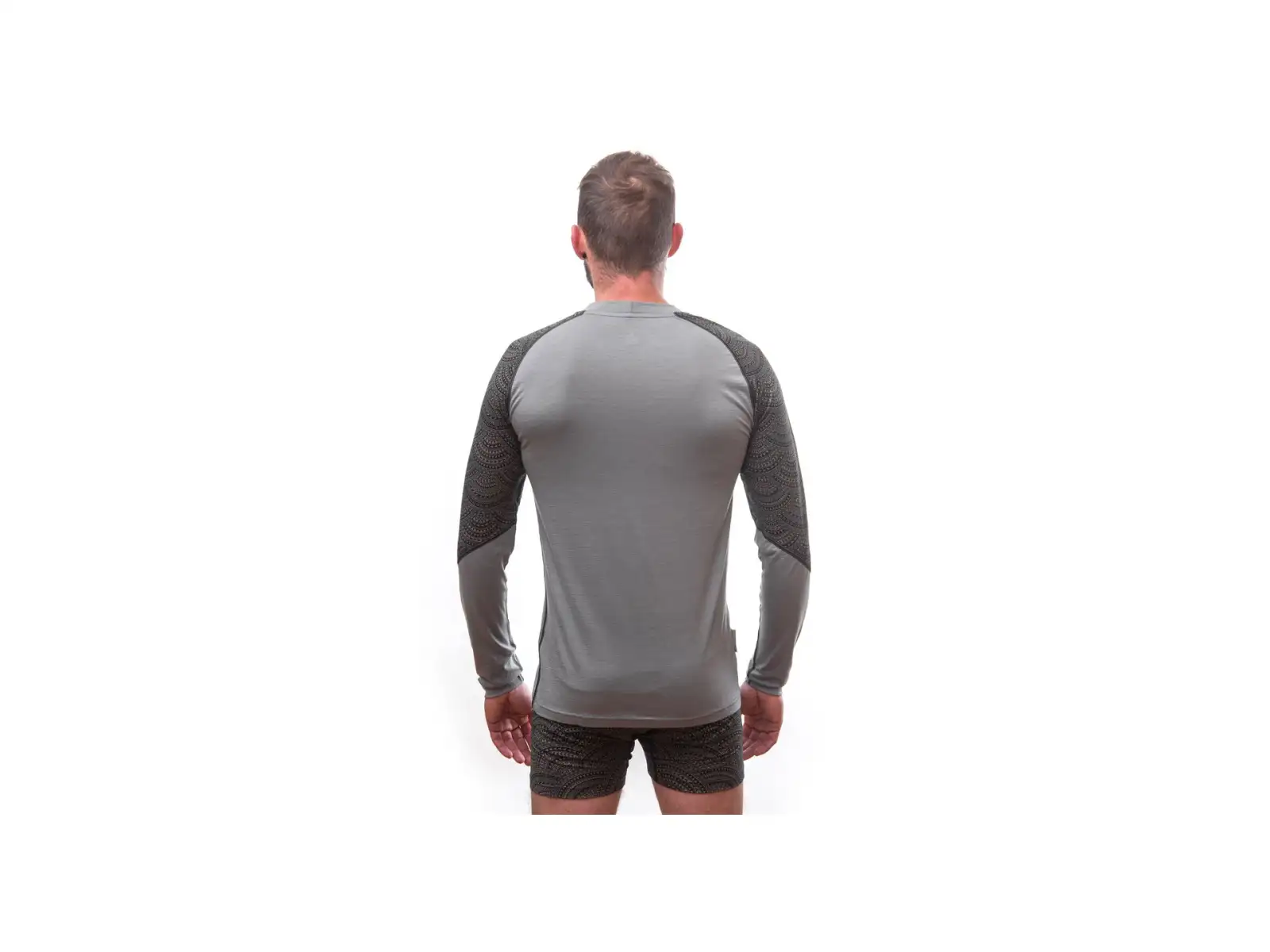 Sensor Merino Impress pánské triko dlouhý rukáv šedá/Maori