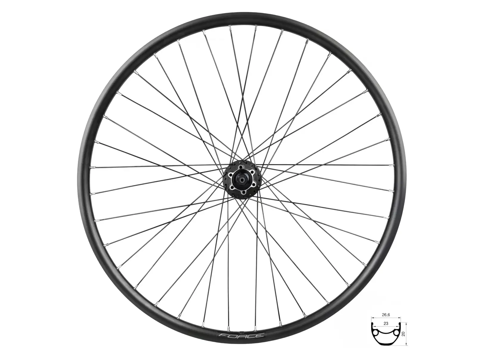 Force XC Disc 559x23 zadní vypletené kolo FHM475 36 děr