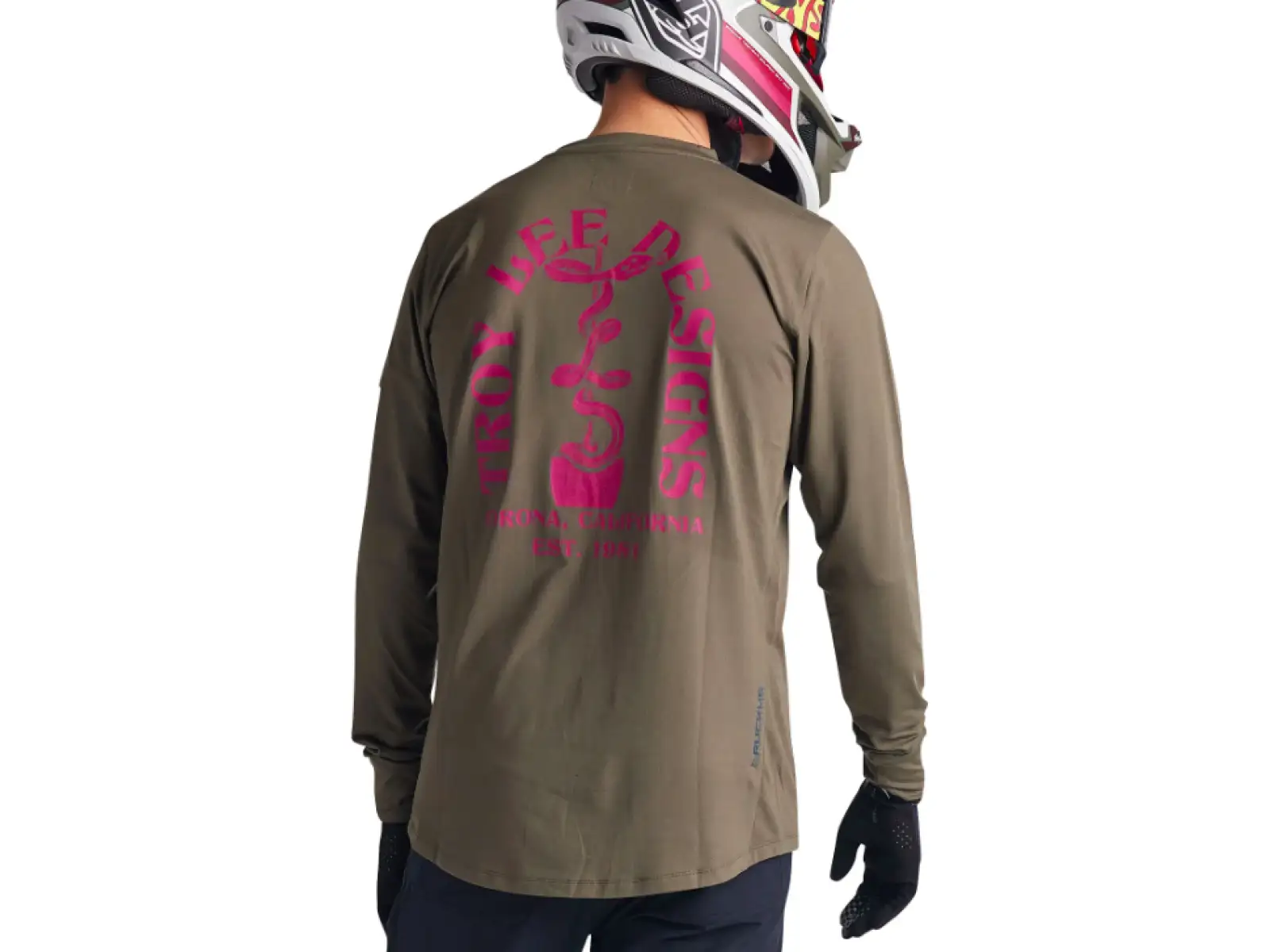 Troy Lee Designs Ruckus Ride Tee pánský dres dlouhý rukáv Fangs Olive