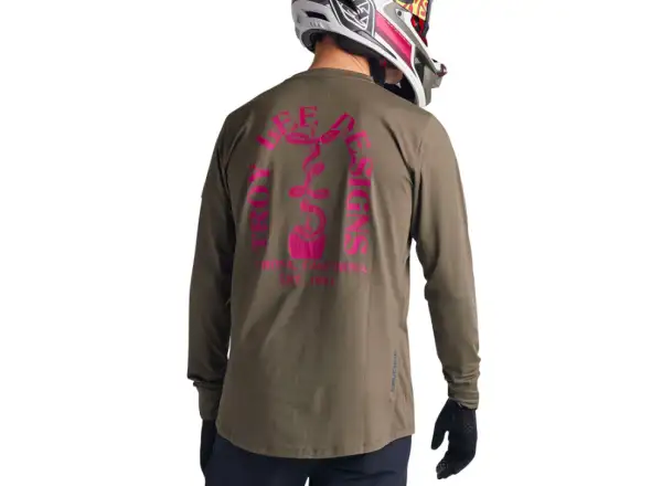 Troy Lee Designs Ruckus Ride Tee pánský dres dlouhý rukáv Fangs Olive