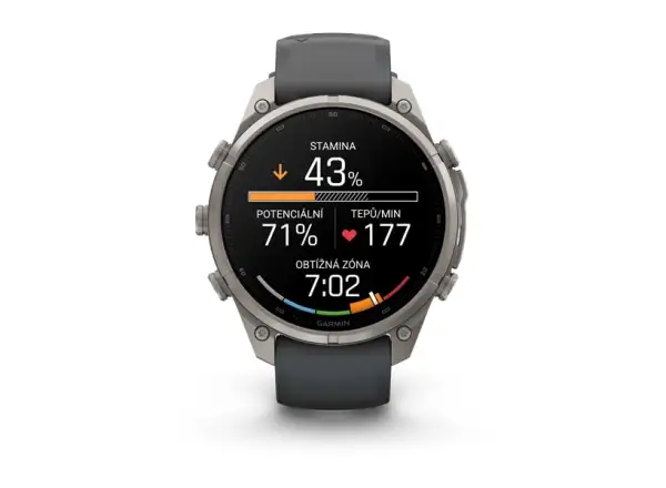 Garmin fenix 9 Pro inReach 43 mm chytré hodinky Carbon gray DLC Titanium Black/Pebble gray