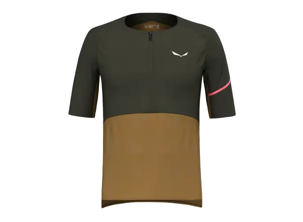 Salewa Vento 1/2 zip pánský dres krátký rukáv Dark Olive