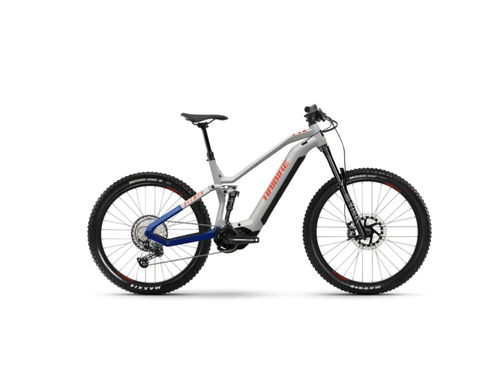 Haibike AllMtn 7 celoodpružené elektrokolo grey/blue/red gloss