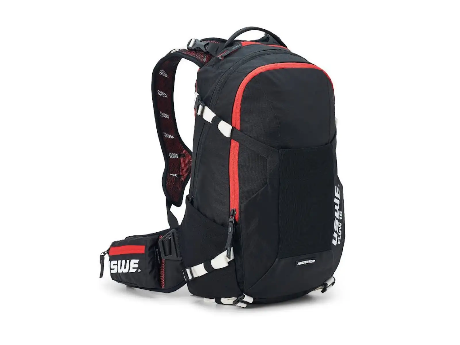 USWE Flow 16 batoh s chráničem páteře Black/Red 16l vel. S