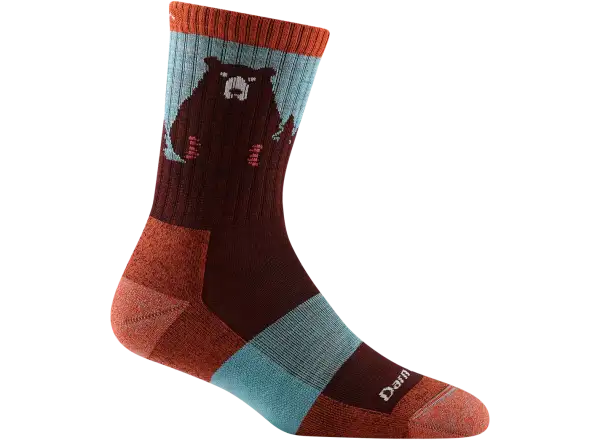Darn Tough Bear Town Micro Crew Lightweight Cushion dámské ponožky Burgundy