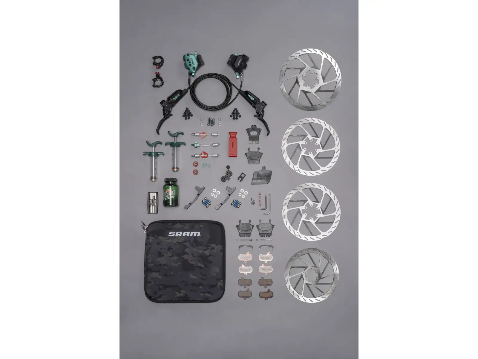 Sram Maven Ultimate Stealth Teal Splatter Expert Kit sada kotoučových brzd