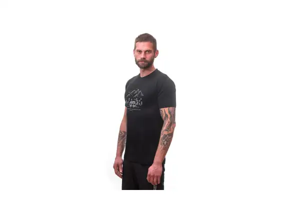 Sensor Merino Active PT Van Life pánské triko krátký rukáv černá