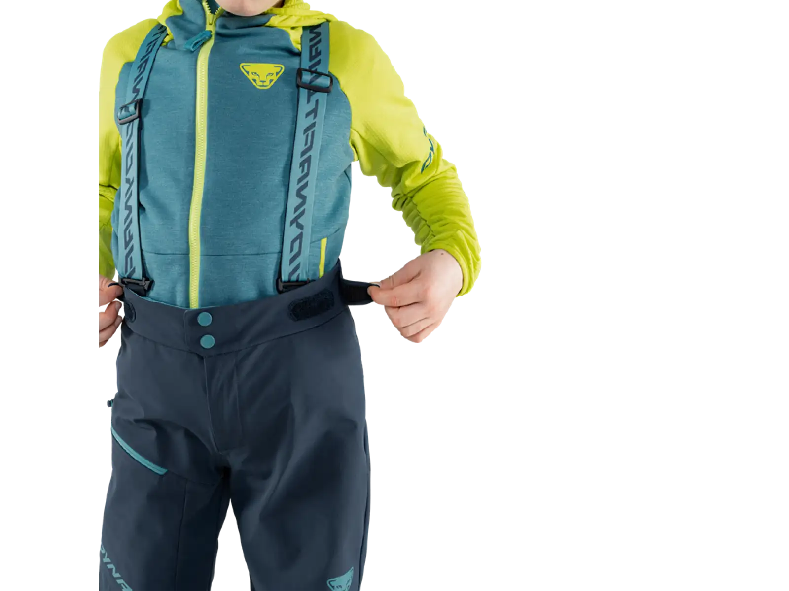 Dynafit Youngstar 3L dětské kalhoty s laclem Blueberry/Storm Blue