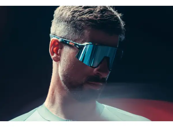 100% S3 HiPER cyklistické brýle Black Holographic/Blue Multilayer Mirror Lens
