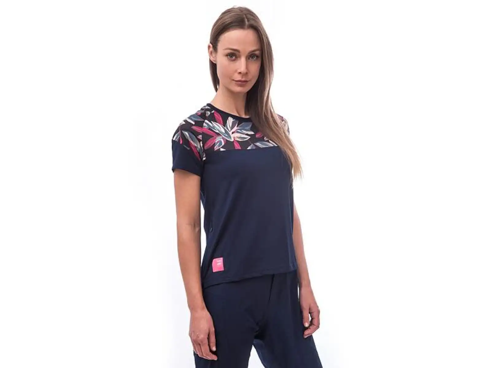 Sensor Helium dámský dres krátký rukáv Blue/Leaves