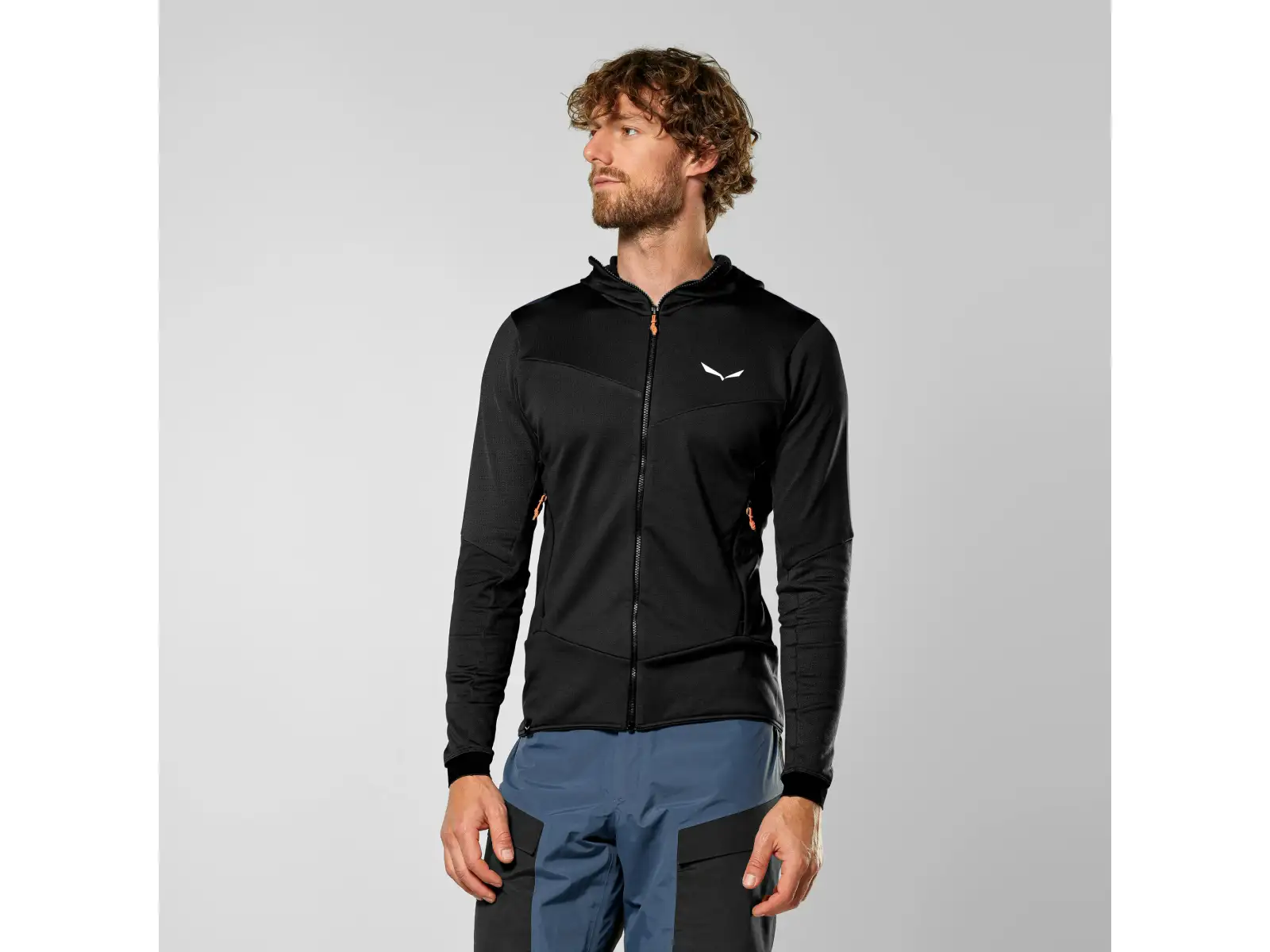 Salewa Sella Crevasse Hooded pánská mikina Black Out