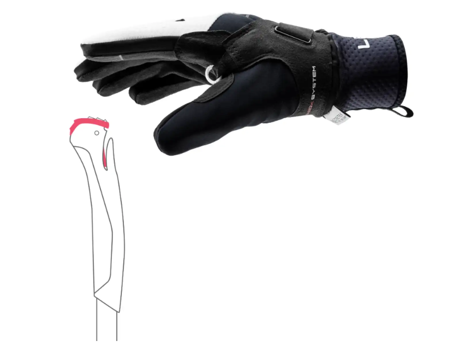 Leki PRC ThermoPlus Shark Women dámské běžecké rukavice Black-White