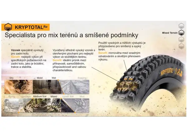 Continental Kryptotal DH Soft 27,5x2,40" TLR E-25 MTB plášť kevlar zadní černá 2022