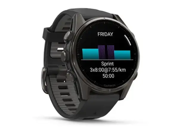 Garmin fenix 8 - 43 mm AMOLED Sapphire chytré hodinky Carbon titanium Black/Pebble grey