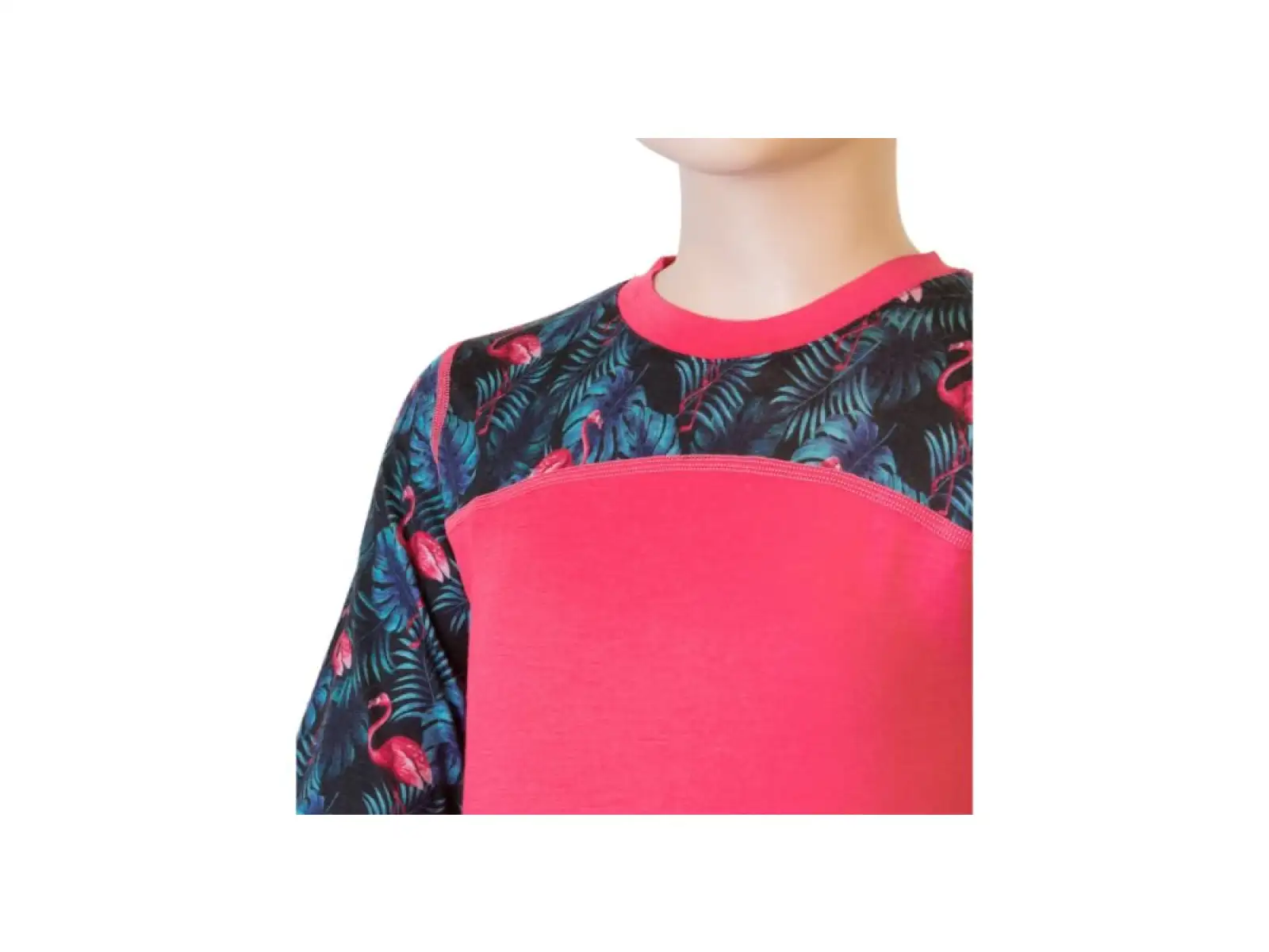 Sensor Merino Impress Set dětské triko dlouhý rukáv + kalhoty Magenta/Floral