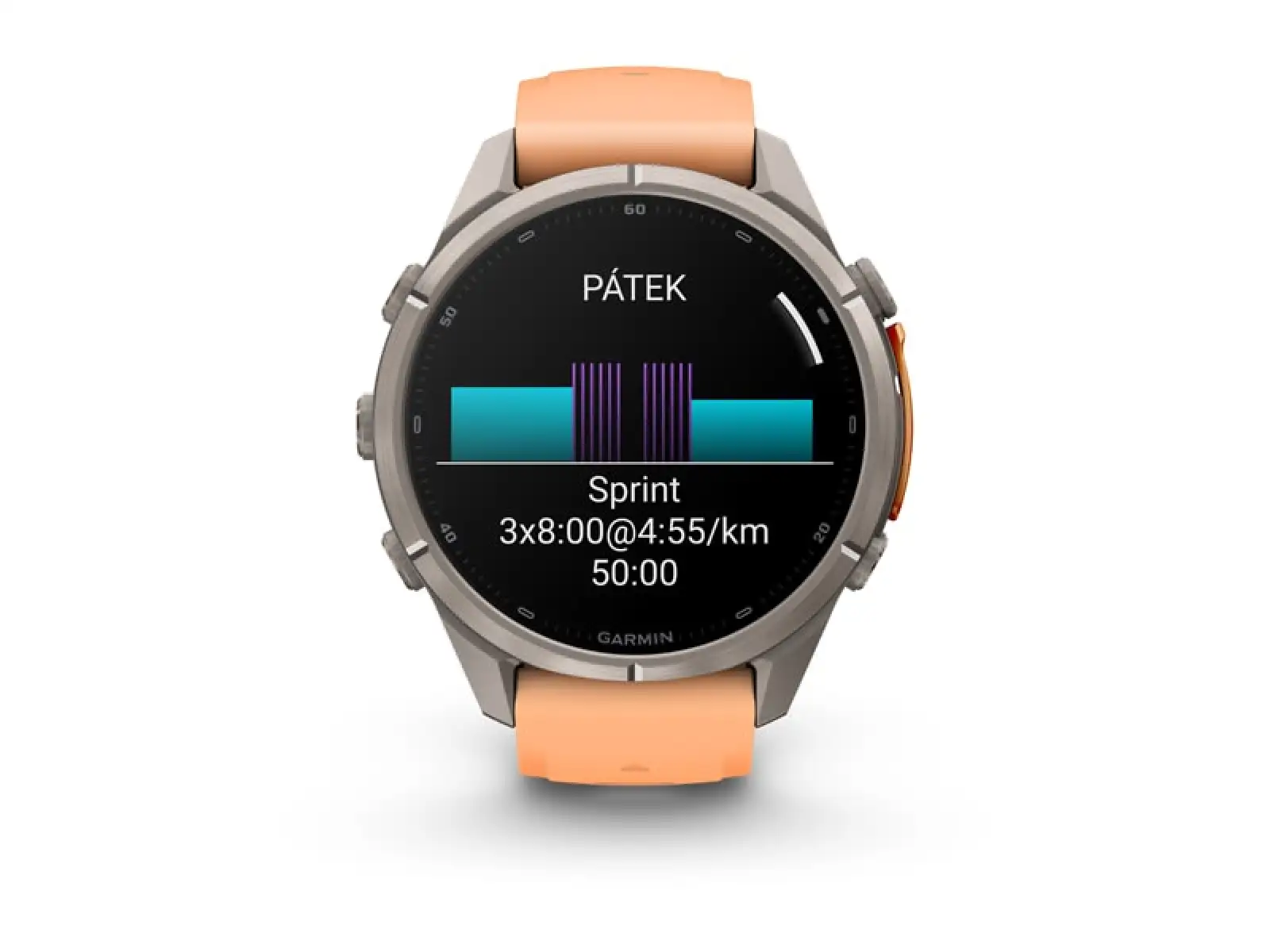 Garmin fenix 9 Pro – inReach 43 mm chytré hodinky Titanium Shell pink/autumn orange silicone band