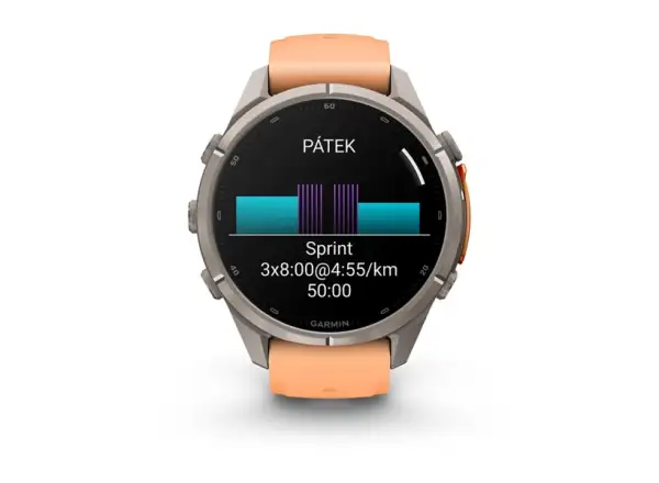 Garmin fenix 9 Pro – inReach 43 mm chytré hodinky Titanium Shell pink/autumn orange silicone band