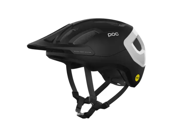 POC Axion Race MIPS cyklistická přilba Uranium Black Matt/Hydrogen White