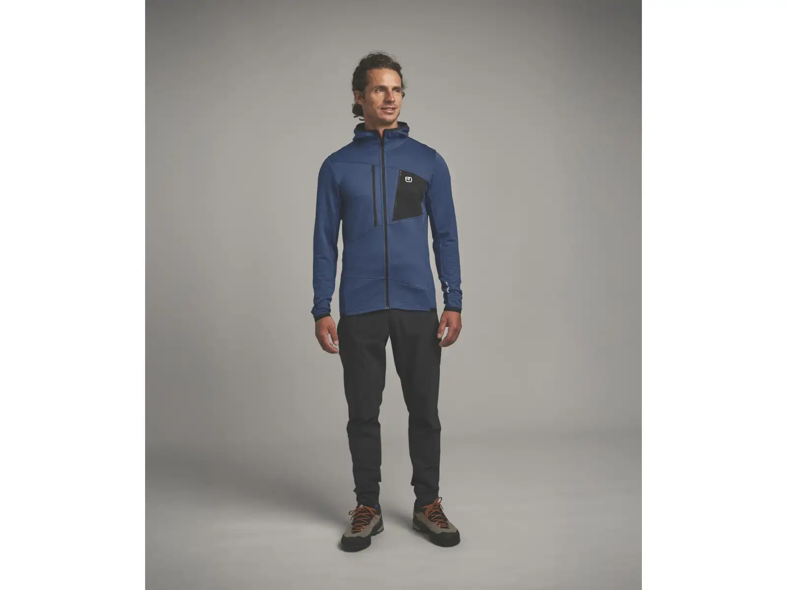 Ortovox Fleece Grid Hoody pánská mikina Black Raven
