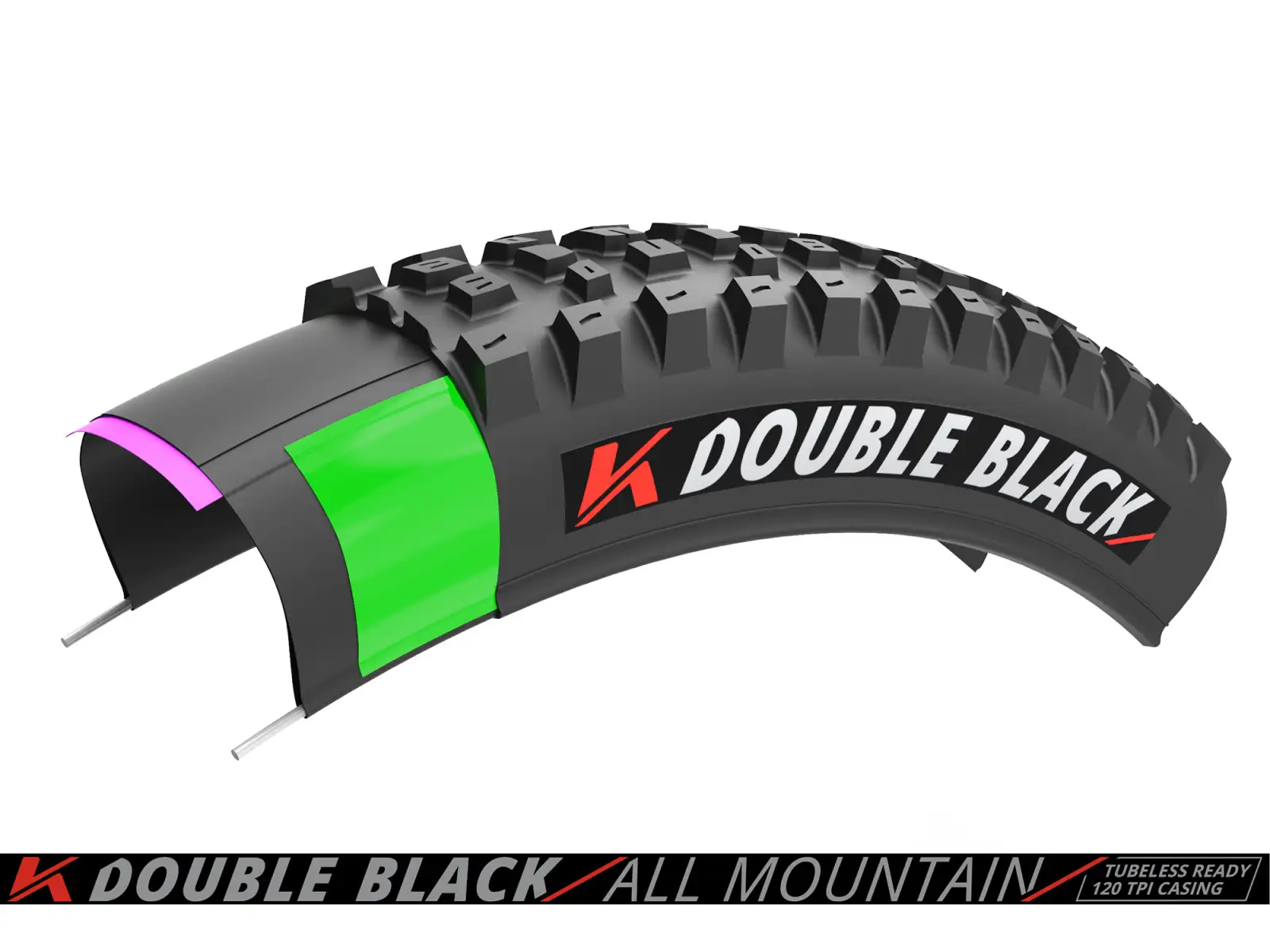 Kenda K-Series Double Black Downhill 60TPI K-1265 TR 27,5x2,40" MTB plášť kevlar