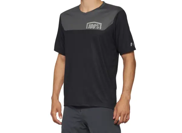 100% Airmatic pánský dres krátký rukáv Black/Charcoal