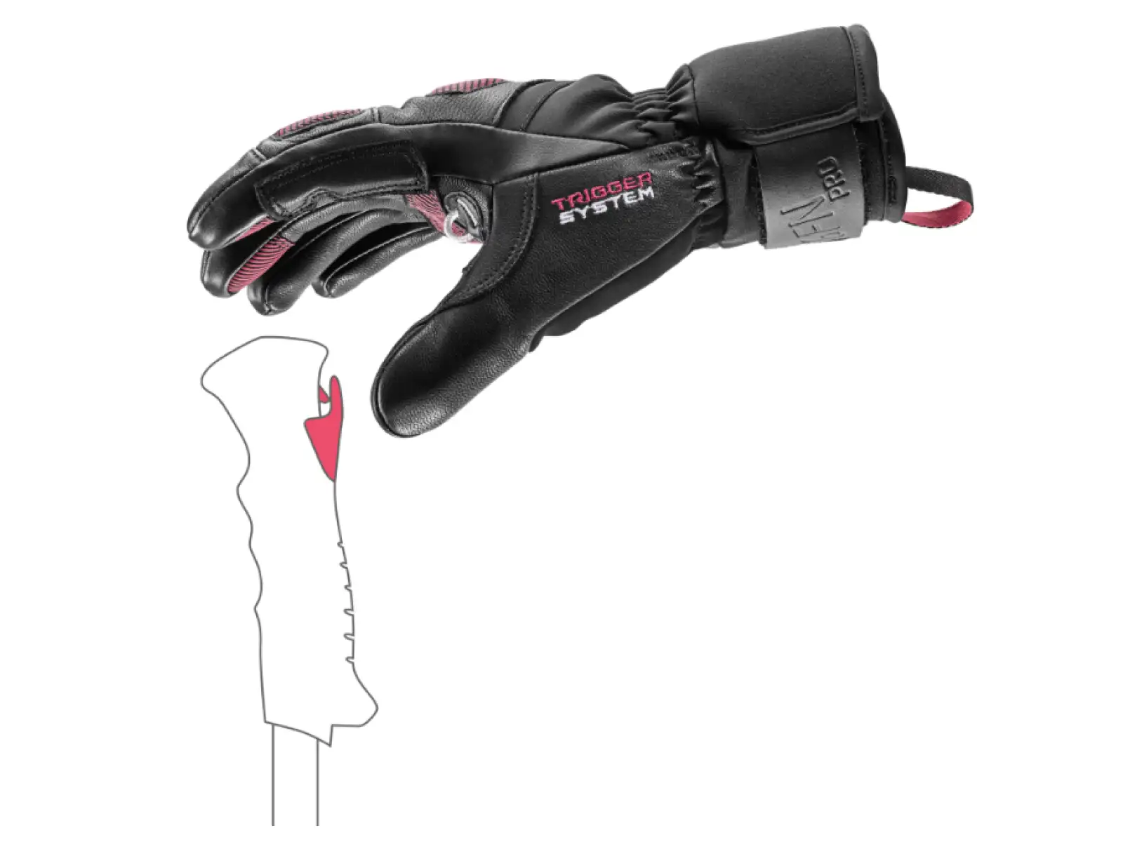 Leki Griffin Pro 3D Women dámské rukavice Black-Rose