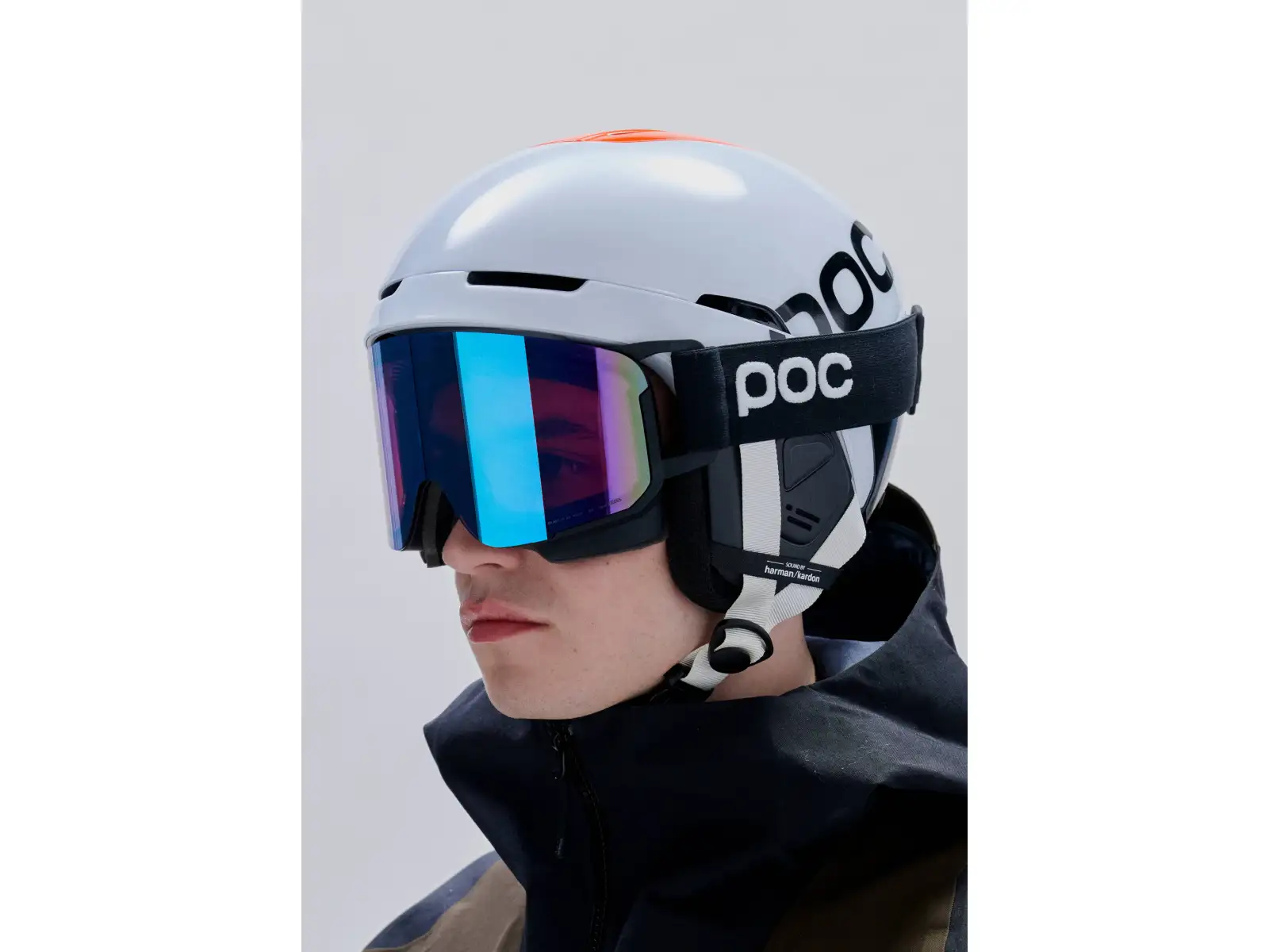 POC Obex Connect lyžařská přilba Hydrogen White/Fluorescent Orange AVIP