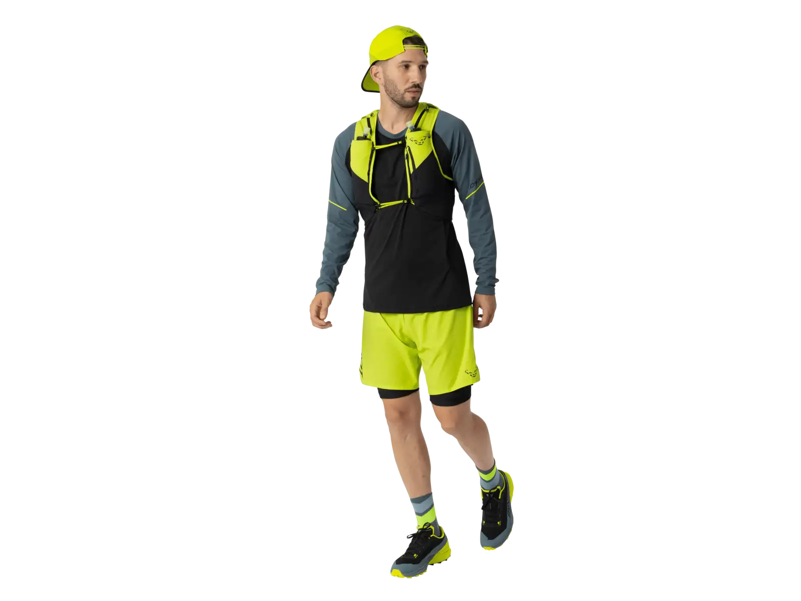 Dynafit Alpine Pro 2v1 pánské běžecké kraťasy Ultra Yellow