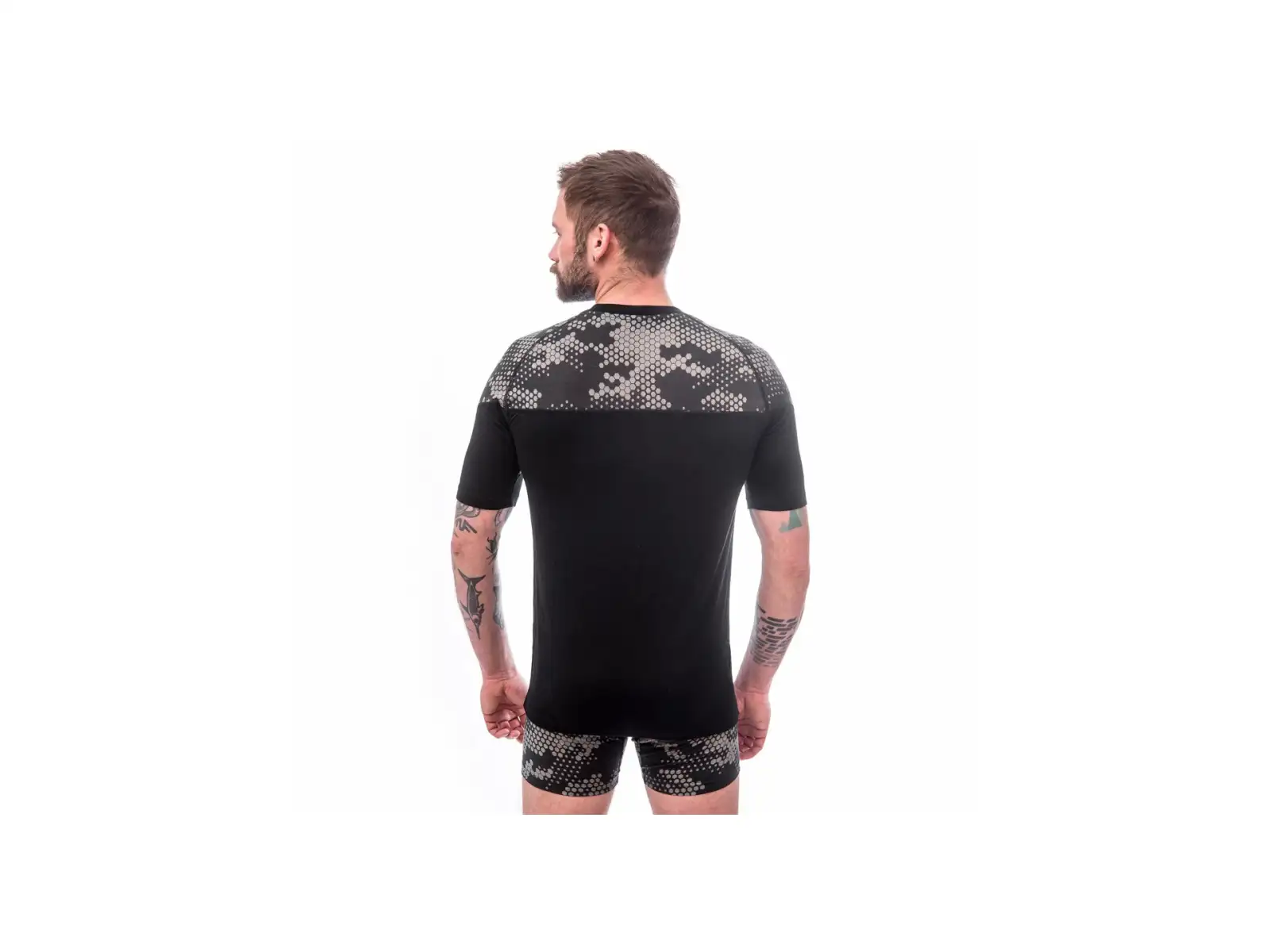 Sensor Merino Impress pánské triko krátký rukáv čená/Honeycomb