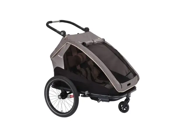 XLC DUOs BS-C10 dětský dvoumístný závěsný vozík 20" šedá/béžová/antracit