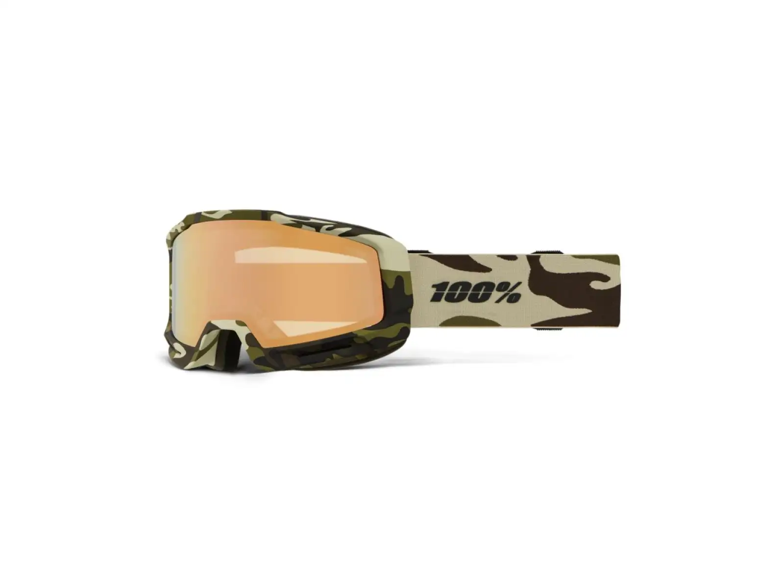 100% Okan lyžařské sjezdové brýle Camo/HiPER Copper Mirror