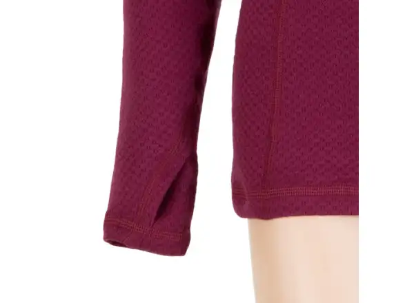Sensor Merino DF dámské triko s kapucí dlouhý rukáv fialová