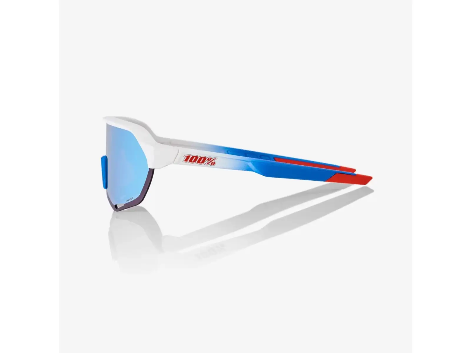100% S2 sportovní brýle TotalEnergies Matte White/Metallic Blue/Blue Multilayer