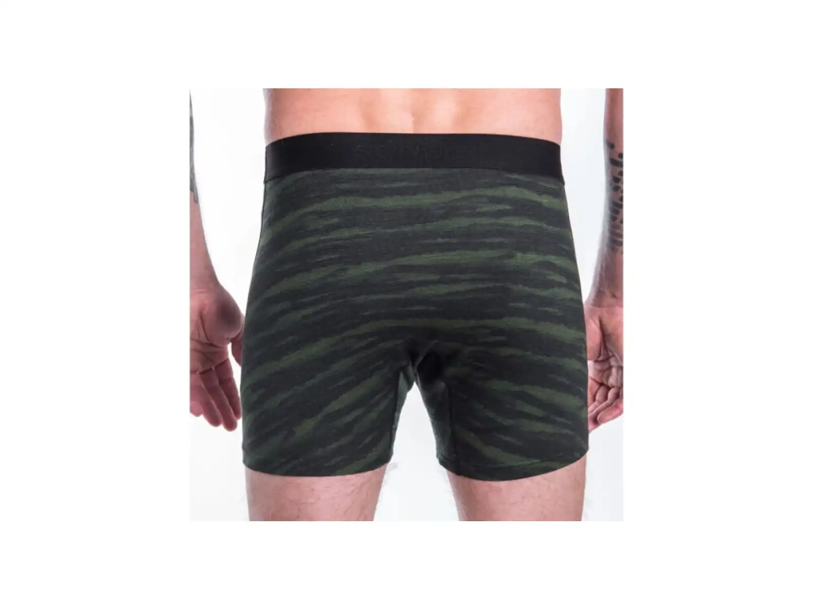 Sensor Merino Impress pánské trenky černá/Batik