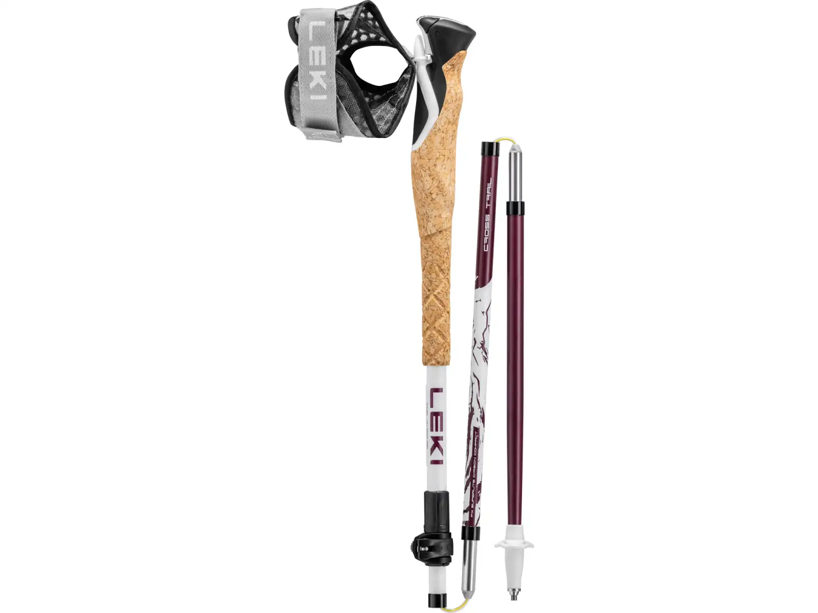 Leki Cross Superlite trekingové hole White/Ferra/Black vel. 100-120 cm