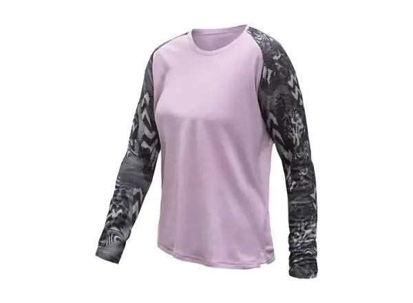 Sensor Merino Blend Impress dámské triko dlouhý rukáv Mystic Violet/Zebra