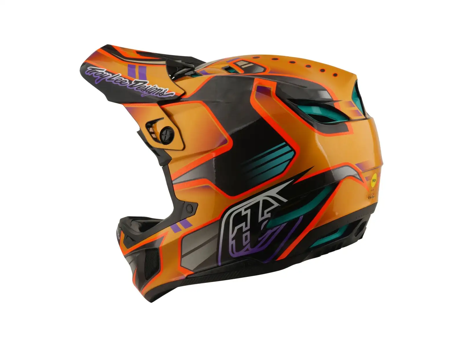 Troy Lee Designs D4 Carbon MIPS přilba Crest Gold