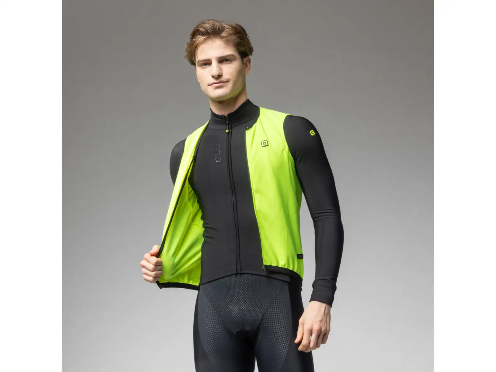 Alé PR-E Thermo 2.0 pánská cyklistická vesta Fluo Yellow