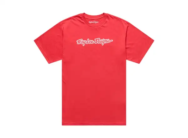 Troy Lee Designs Signature pánské triko krátký rukáv Scarlet glo