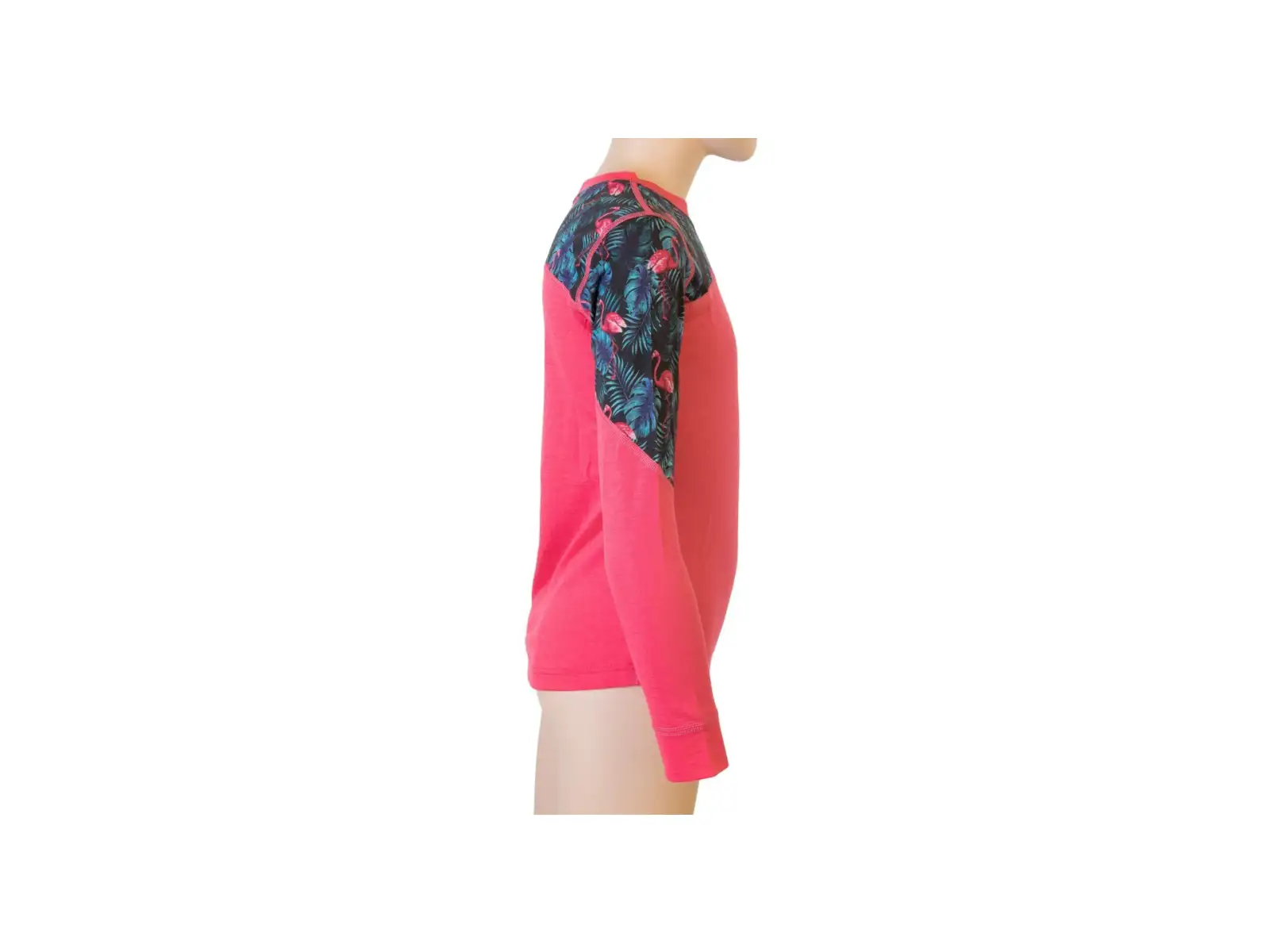 Sensor Merino Impress Set dětské triko dlouhý rukáv + kalhoty Magenta/Floral