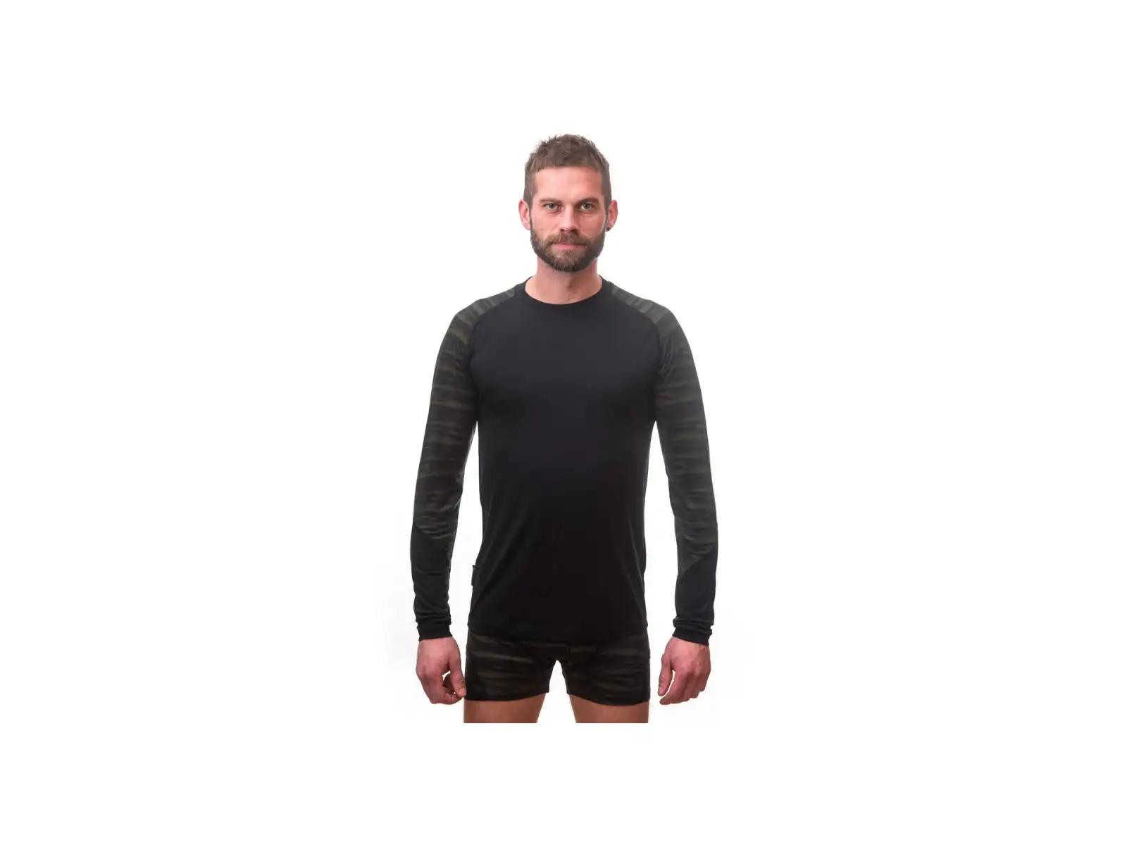 Sensor Merino Impress pánské triko dlouhý rukáv černá/Batik