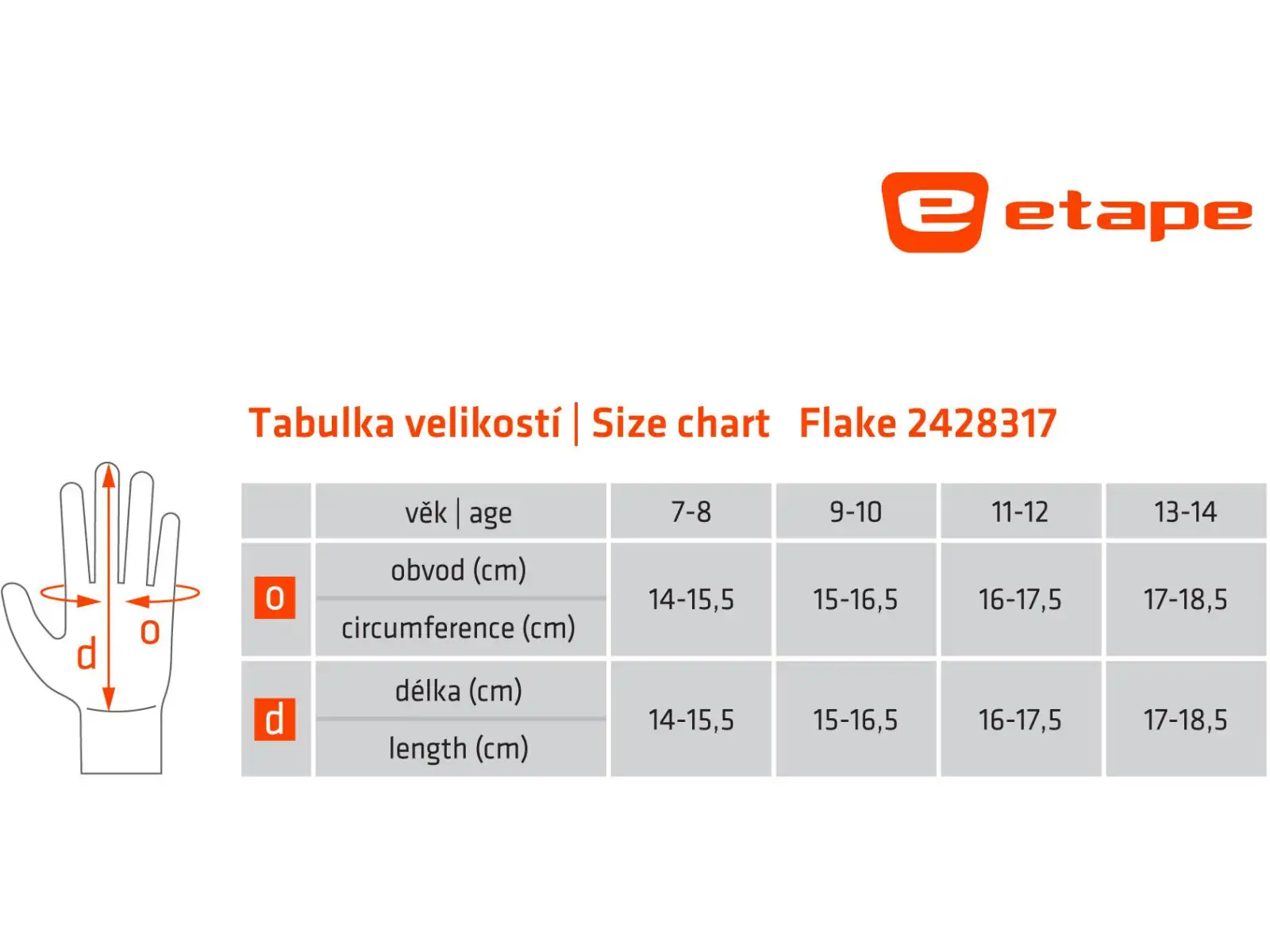 Etape Flake dětské rukavice černá/Reflex