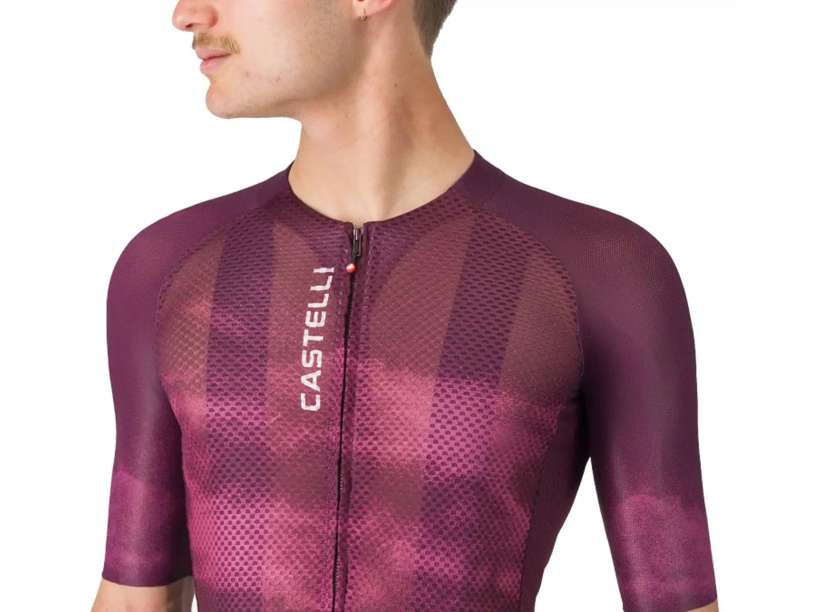 Castelli Climber's A/C pánský dres krátký rukáv Deep Bordeaux/White