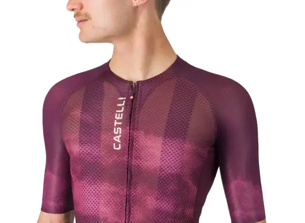 Castelli Climber's A/C pánský dres krátký rukáv Deep Bordeaux/White
