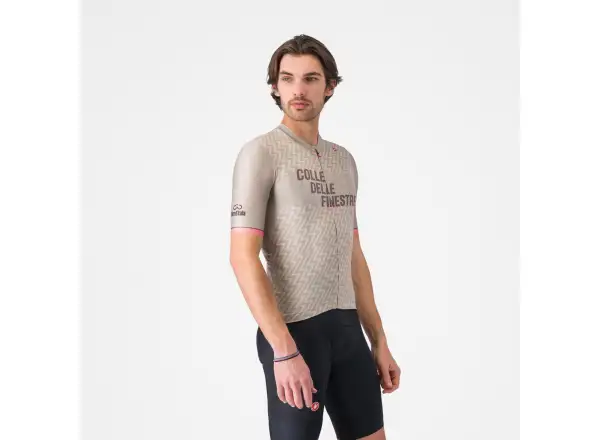 Castelli Giro Colle Delle Finestre pánský dres krátký rukáv Beige Tortora