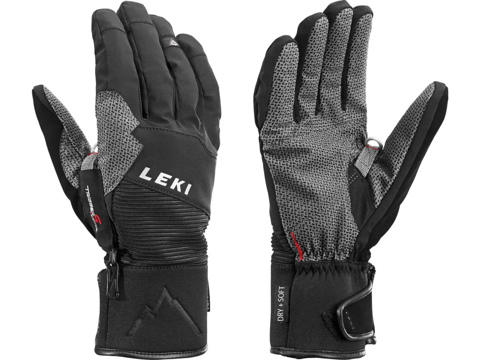 Leki Tour Evolution V touringové rukavice black/chrome/red