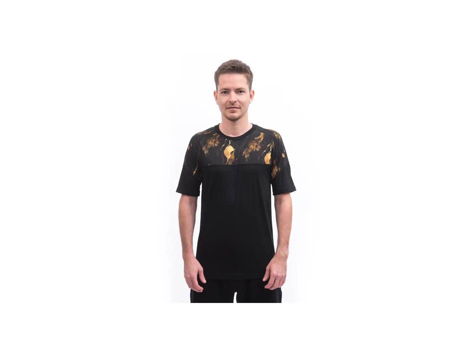 Sensor Merino Impress pánské triko krátký rukáv černá/Cosmos